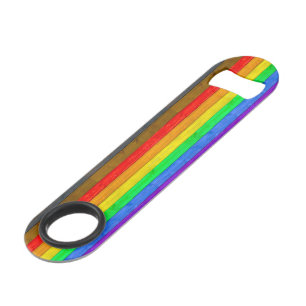 SlipperyJoe's Inclusive gay pride flag textured ru Bar Key