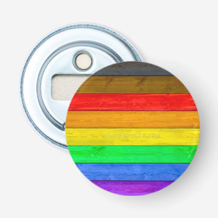 SlipperyJoe's Inclusive gay pride flag textured ru Bottle Opener