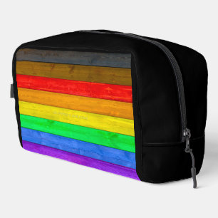 SlipperyJoe's Inclusive gay pride flag textured ru Dopp Kit
