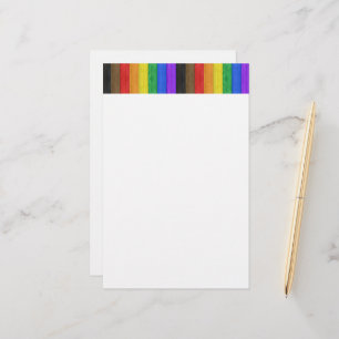 SlipperyJoe's Inclusive gay pride flag textured ru Stationery