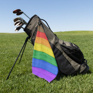 SlipperyJoe's inclusive gay pride flag wooden blac Golf Towel