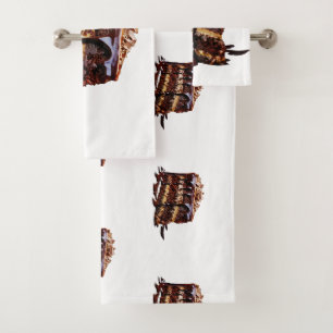 SlipperyJoe's indulgent multi-layer chocolate cake Bath Towel Set