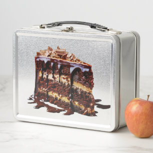 SlipperyJoe's indulgent multi-layer chocolate cake Metal Lunch Box