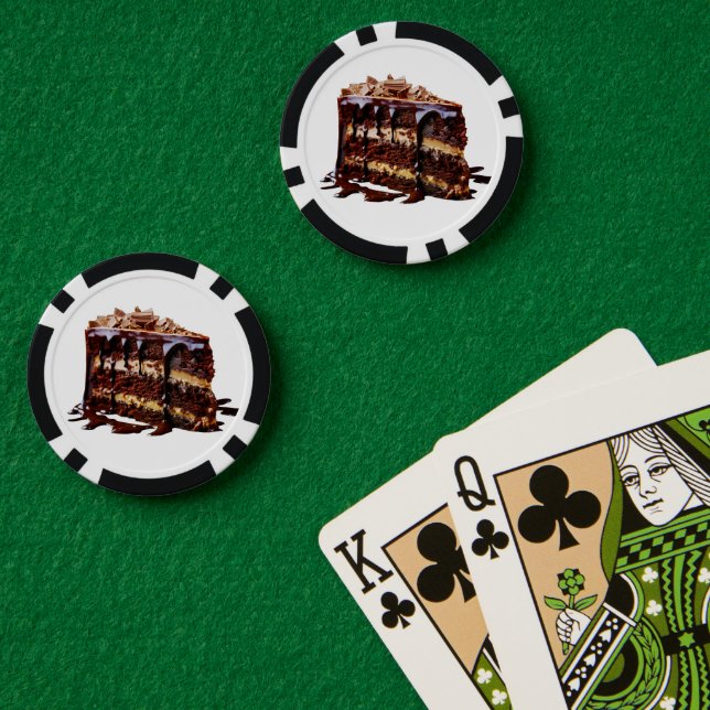SlipperyJoe's indulgent multi-layer chocolate cake Poker Chips (Poker Table (Double))