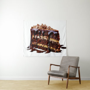 SlipperyJoe's indulgent multi-layer chocolate cake Tapestry