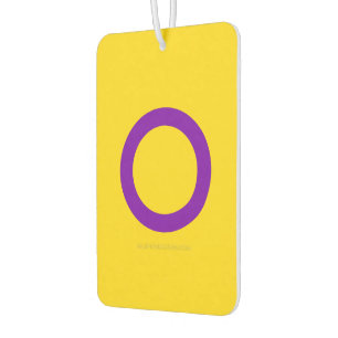 SlipperyJoe's Intersex pride flag yellow backgroun Air Freshener