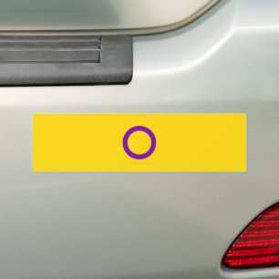 SlipperyJoe's Intersex pride flag yellow backgroun Bumper Sticker