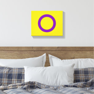 SlipperyJoe's Intersex pride flag yellow backgroun Canvas Print