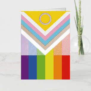 SlipperyJoe's Intersex pride flag yellow backgroun Foil Holiday Card