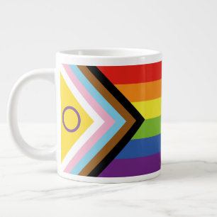 SlipperyJoe's Intersex pride flag yellow backgroun Large Coffee Mug