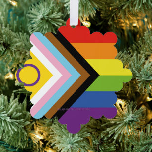 SlipperyJoe's Intersex pride flag yellow backgroun Ornament Card