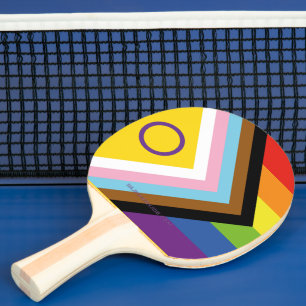 SlipperyJoe's Intersex pride flag yellow backgroun Ping Pong Paddle
