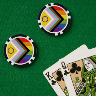 SlipperyJoe's Intersex pride flag yellow backgroun Poker Chips