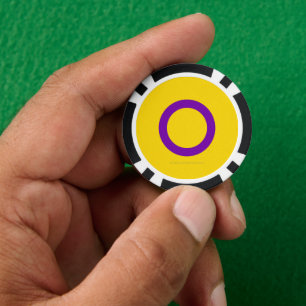 SlipperyJoe's Intersex pride flag yellow backgroun Poker Chips