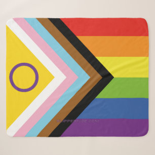 SlipperyJoe's Intersex pride flag yellow backgroun Sherpa Blanket