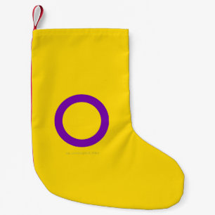 SlipperyJoe's Intersex pride flag yellow backgroun Small Christmas Stocking