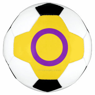 SlipperyJoe's Intersex pride flag yellow backgroun Soccer Ball