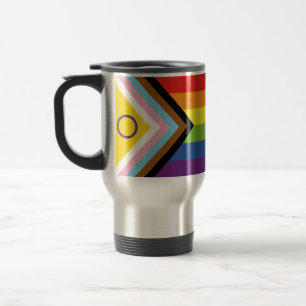 SlipperyJoe's Intersex pride flag yellow backgroun Travel Mug