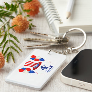 SlipperyJoe's july 4th Independence day classic Un Keychain