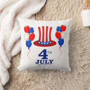 SlipperyJoe's july 4th Independence day classic Un Throw Pillow