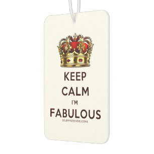 SlipperyJoe's keep calm fabulous golden crown red  Air Freshener