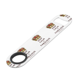 SlipperyJoe's keep calm fabulous golden crown red  Bar Key