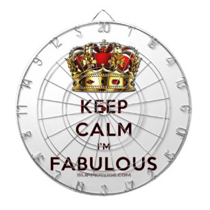 SlipperyJoe's keep calm fabulous golden crown red  Dartboard