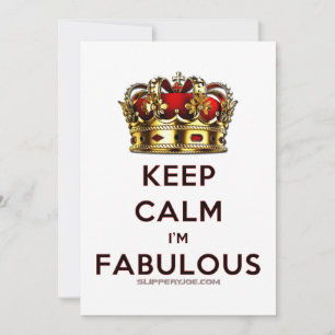 SlipperyJoe's keep calm fabulous golden crown red  Holiday Card