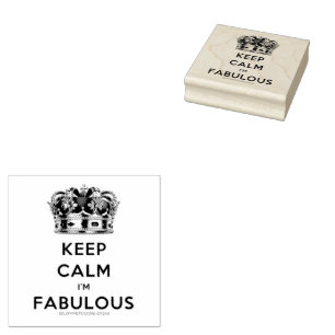SlipperyJoe's keep calm fabulous golden crown red  Rubber Stamp
