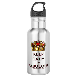 SlipperyJoe's keep calm fabulous spectacular crown 532 Ml Water Bottle