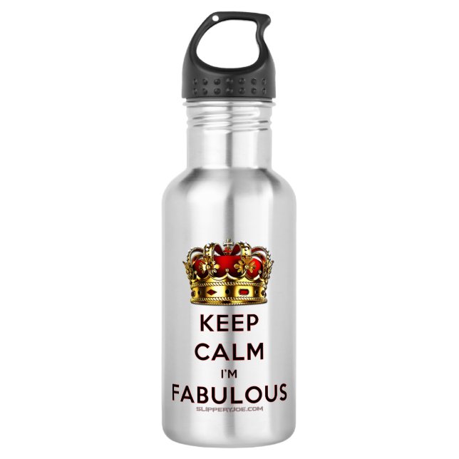 SlipperyJoe's keep calm fabulous spectacular crown 532 Ml Water Bottle (Front)