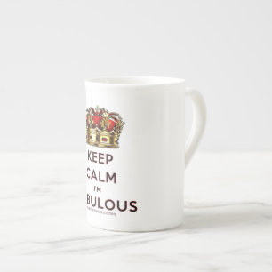 SlipperyJoe's keep calm fabulous spectacular crown Bone China Mug