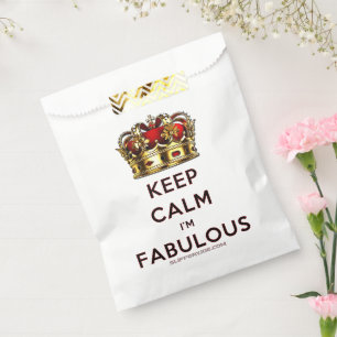 SlipperyJoe's keep calm fabulous spectacular crown Favour Bag