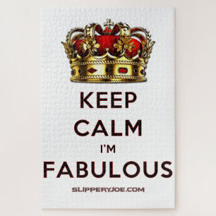 SlipperyJoe's keep calm fabulous spectacular crown Jigsaw Puzzle