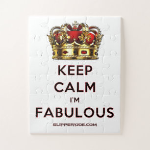 SlipperyJoe's keep calm fabulous spectacular crown Jigsaw Puzzle