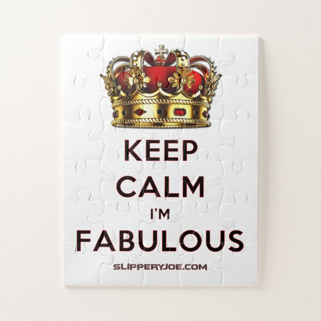 SlipperyJoe's keep calm fabulous spectacular crown Jigsaw Puzzle (Vertical)