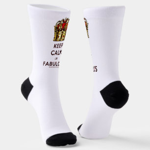 SlipperyJoe's keep calm fabulous spectacular crown Socks