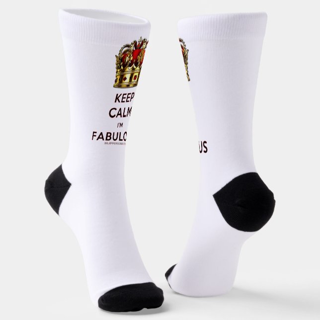 SlipperyJoe's keep calm fabulous spectacular crown Socks (Angled)