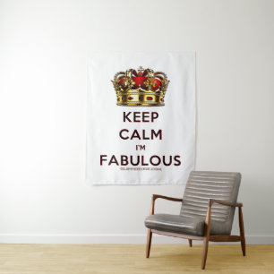 SlipperyJoe's keep calm fabulous spectacular crown Tapestry