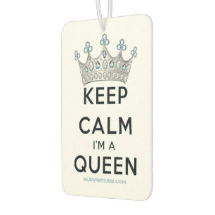 SlipperyJoe's keep calm queen polished silver crow Air Freshener