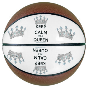 SlipperyJoe's keep calm queen polished silver crow Basketball