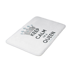 SlipperyJoe's keep calm queen polished silver crow Bath Mat