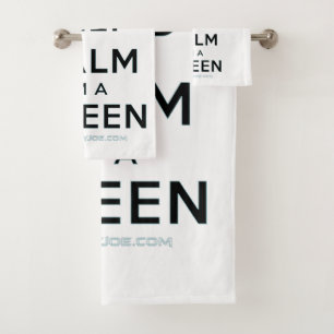 SlipperyJoe's keep calm queen polished silver crow Bath Towel Set