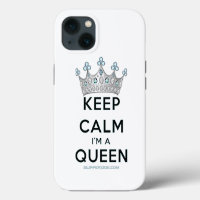 SlipperyJoe's keep calm queen polished silver crow