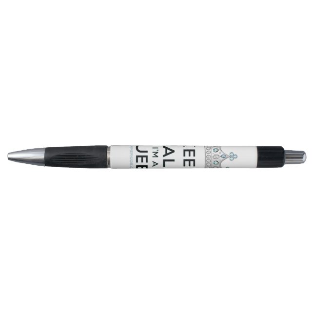 SlipperyJoe's keep calm queen polished silver crow Pen (Front)