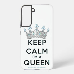 SlipperyJoe's keep calm queen polished silver crow Samsung Galaxy Case