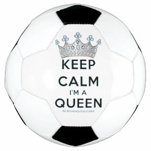 SlipperyJoe's keep calm queen polished silver crow Soccer Ball