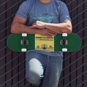 SlipperyJoe's Kwanzaa warm celebratory tone tradit Skateboard