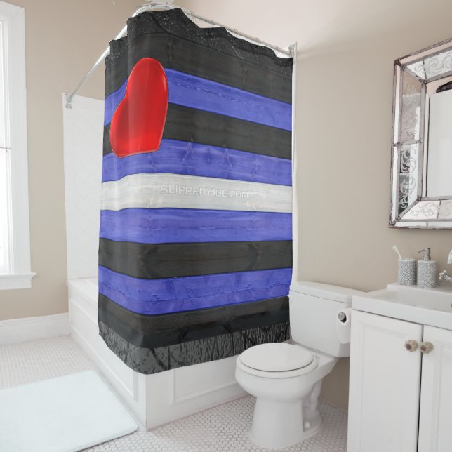 SlipperyJoe's leather pride flag black royal blue  (In Situ)