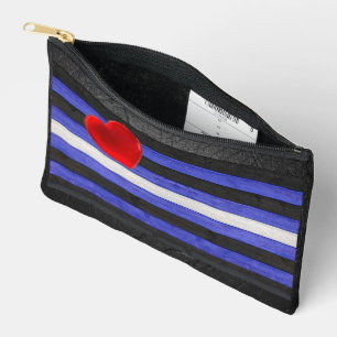 SlipperyJoe's leather pride flag black royal blue  Accessory Pouch